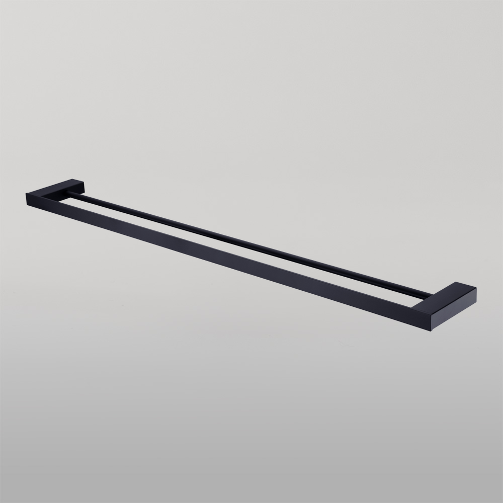 Oliveri Athens Double Towel Rail 800mm Matte Black