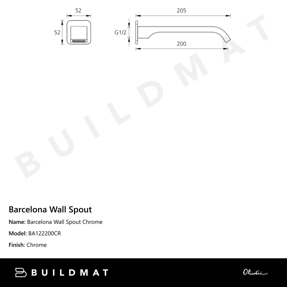 Oliveri Barcelona Wall Spout Chrome