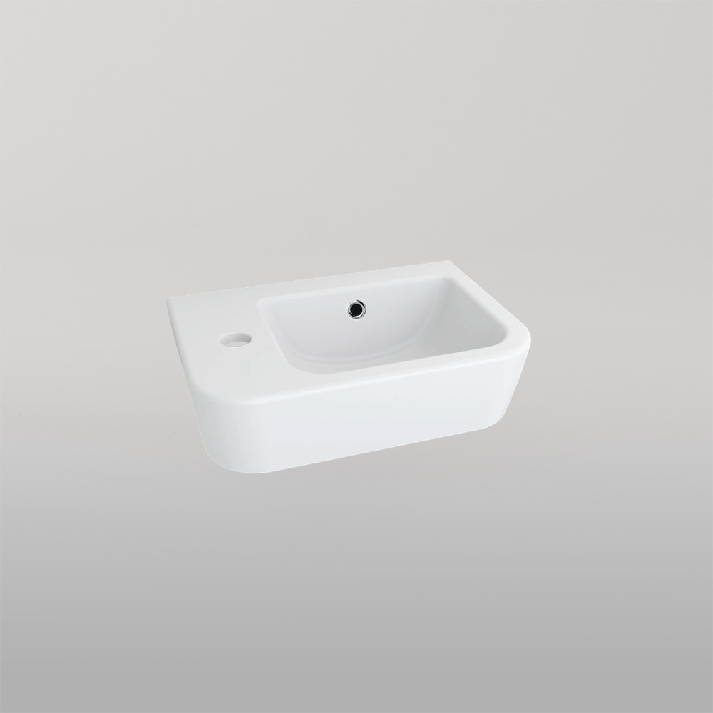 Oliveri Dublin Compact Wall Hung Basin with 1 Taphole (Left) White