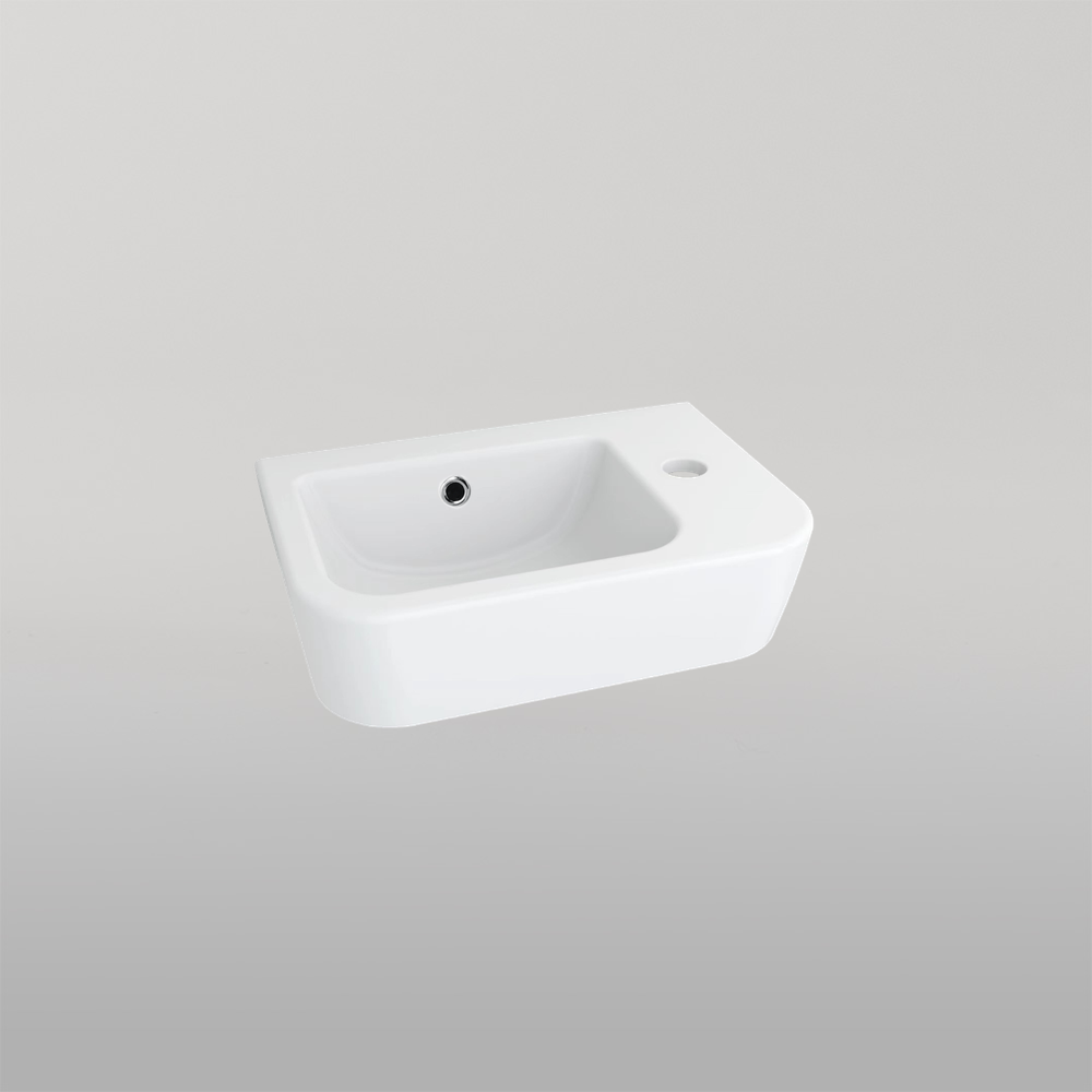 Oliveri Dublin Compact Wall Hung Basin with 1 Taphole (Right) White