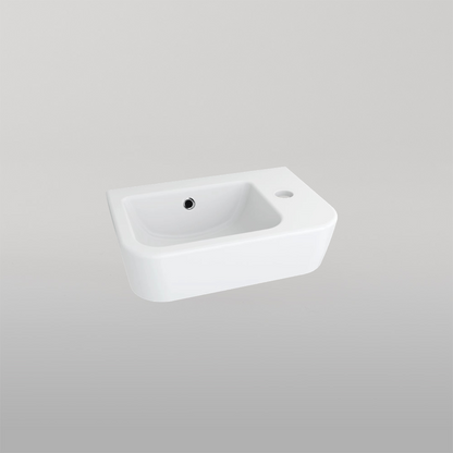 Oliveri Dublin Compact Wall Hung Basin with 1 Taphole (Right) White