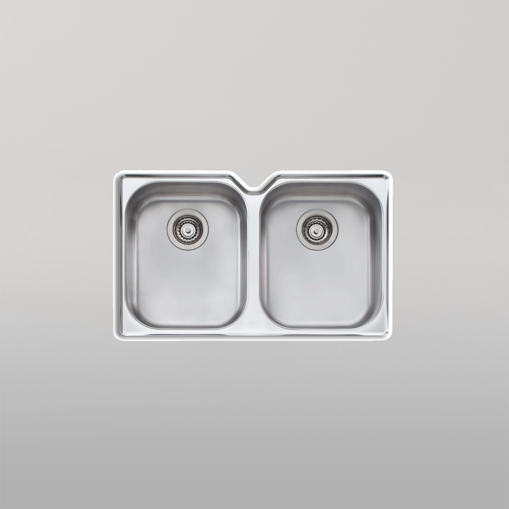 Oliveri Diaz Double Bowl Undermount Sink Stainless Steel