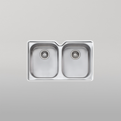 Oliveri Diaz Double Bowl Undermount Sink Stainless Steel