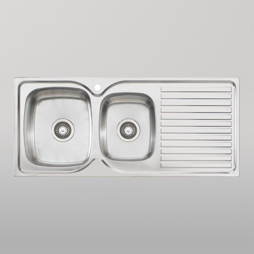 Oliveri Endeavour 1 And 3/4 Bowl Sink With Right Drainboard and Taphole Stainless Steel