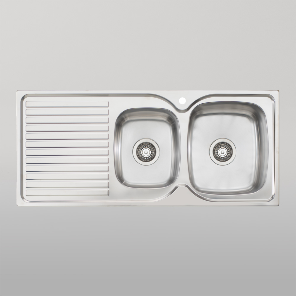 Oliveri Endeavour 1 And 3/4 Bowl Sink With Left Drainboard and Taphole Stainless Steel