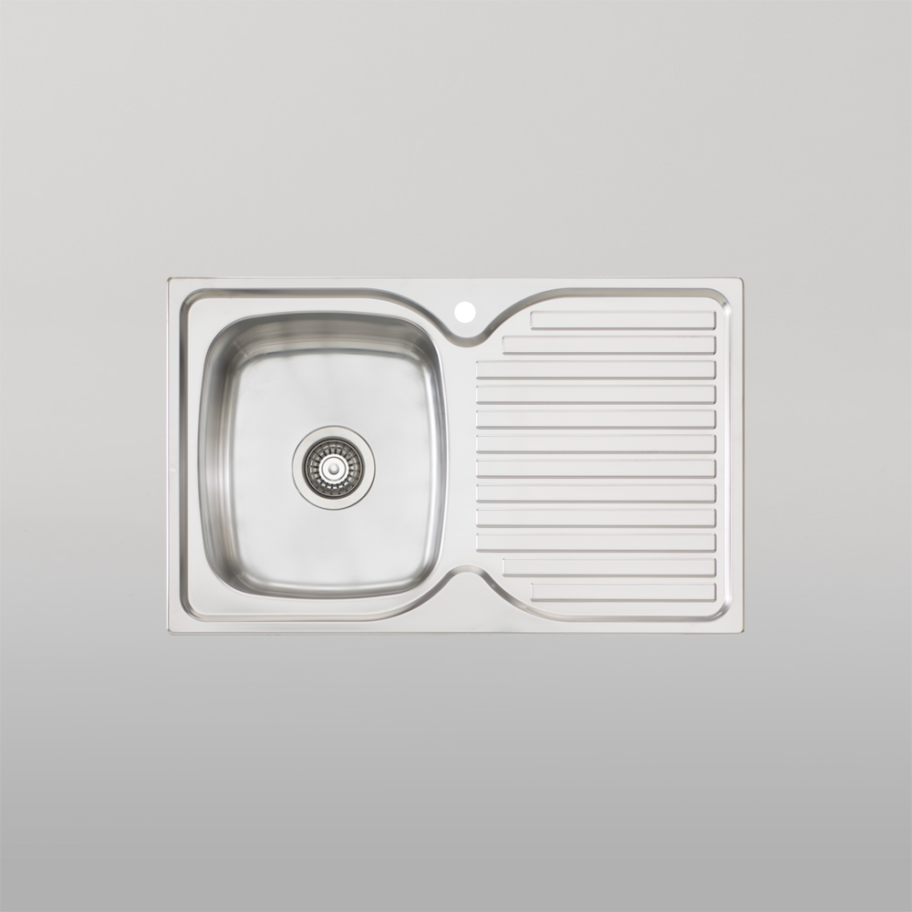 Oliveri Endeavour Single Bowl Sink With Right Drainboard Stainless Steel