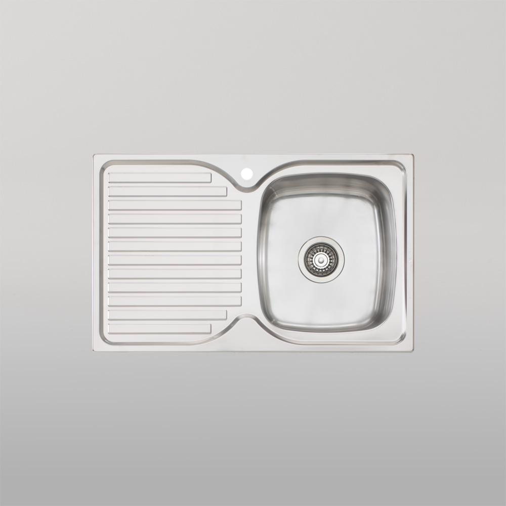 Oliveri Endeavour Single Bowl Sink With Left Drainboard Stainless Steel