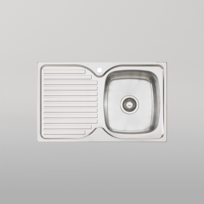 Oliveri Endeavour Single Bowl Sink With Left Drainboard Stainless Steel