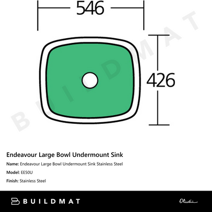 Oliveri Endeavour Large Bowl Undermount Sink Stainless Steel