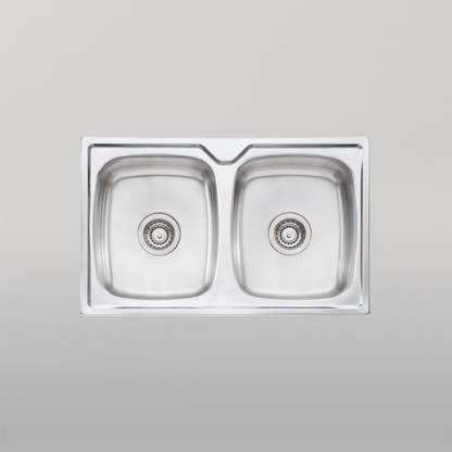 Oliveri Endeavour Double Bowl Topmount Sink Stainless Steel