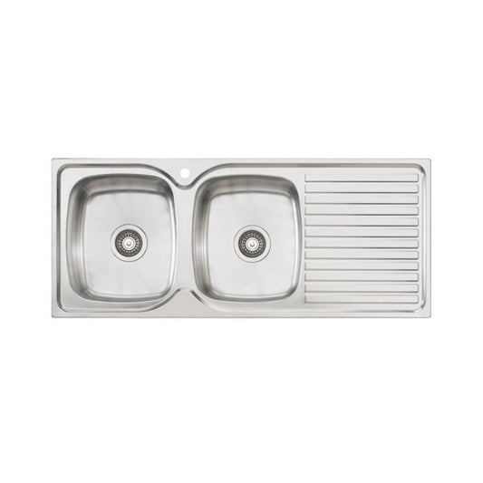 Oliveri Endeavour Double Left Bowl Sink With Drainer EE71