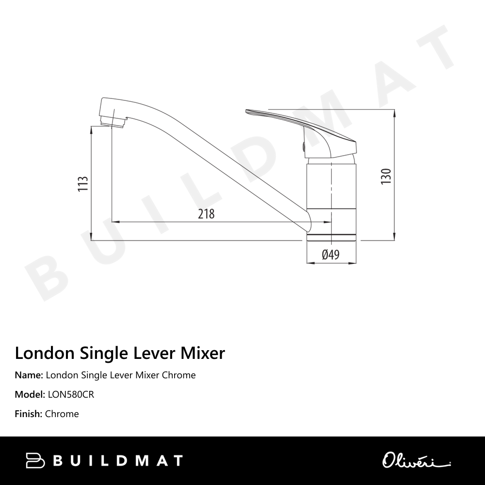 Oliveri London Single Lever Mixer Chrome