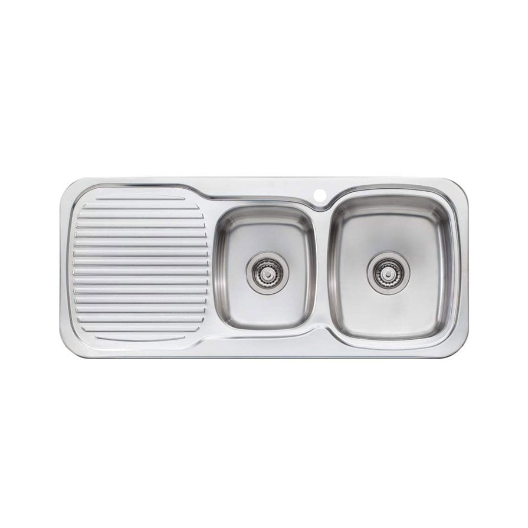Oliveri LakeLand 1 & 3-4 Right Bowl Sink With Drainer LL137