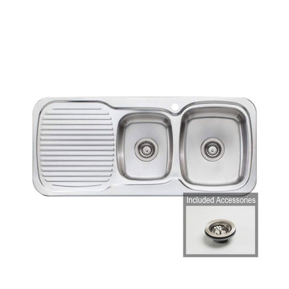 Oliveri LakeLand 1 & 3-4 Right Bowl Sink With Drainer LL137