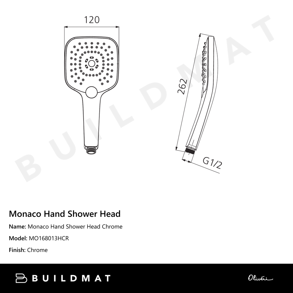 Oliveri Monaco Hand Shower Head Chrome