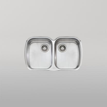 Oliveri Monet Double Bowl Undermount Sink Stainless Steel