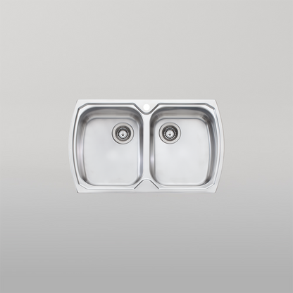 Oliveri Monet Double Bowl Topmount Sink Stainless Steel