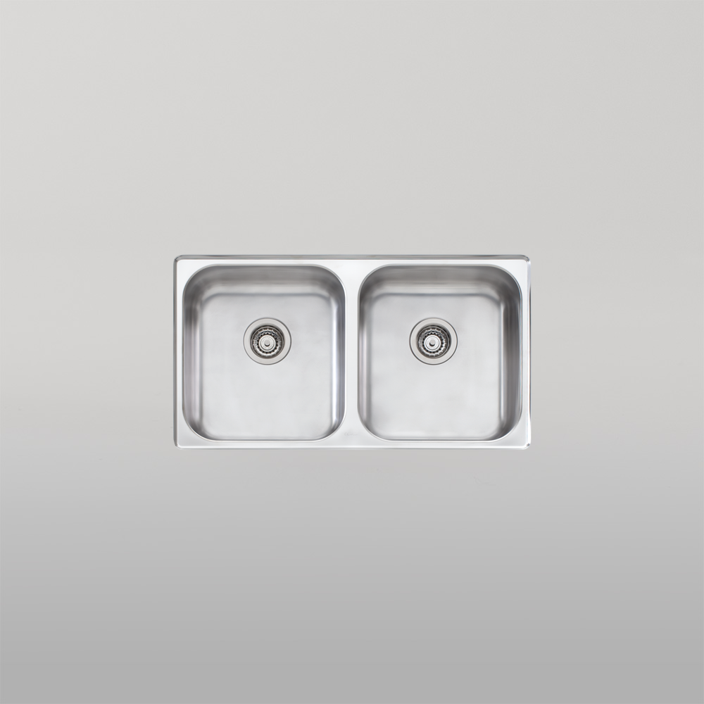 Oliveri Nu-Petite Double Bowl Undermount Sink Stainless Steel