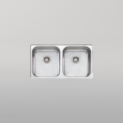 Oliveri Nu-Petite Double Bowl Undermount Sink Stainless Steel