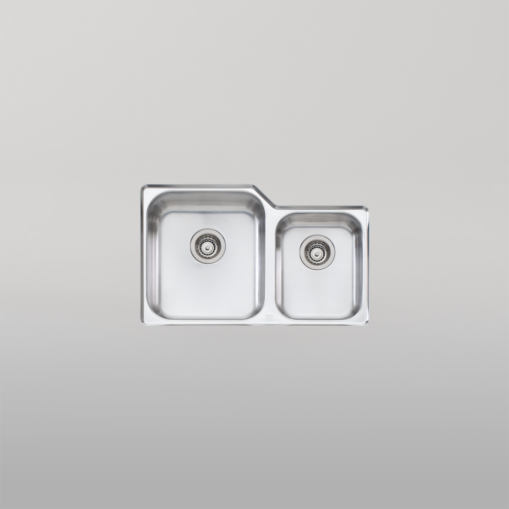 Oliveri Nu-Petite 1 And 3/4 Bowl Left Undermount Sink Stainless Steel