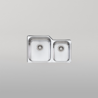 Oliveri Nu-Petite 1 And 3/4 Bowl Left Undermount Sink Stainless Steel