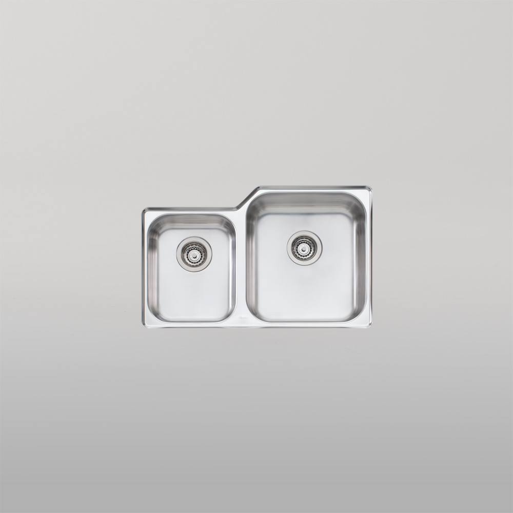 Oliveri Nu-Petite 1 And 3/4 Bowl Right Undermount Sink Stainless Steel