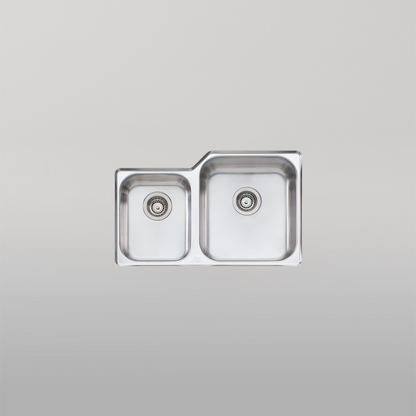 Oliveri Nu-Petite 1 And 3/4 Bowl Right Undermount Sink Stainless Steel