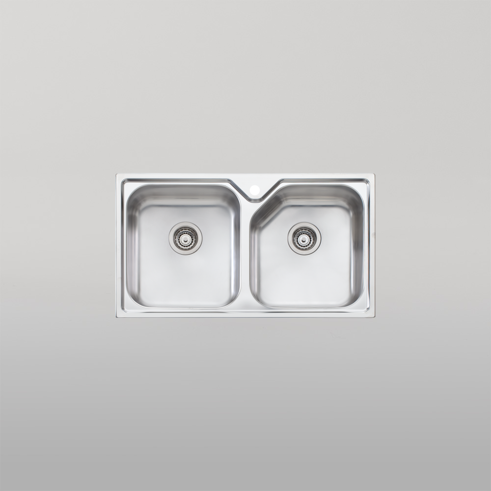 Oliveri Nu-Petite Double Bowl Topmount Sink Stainless Steel