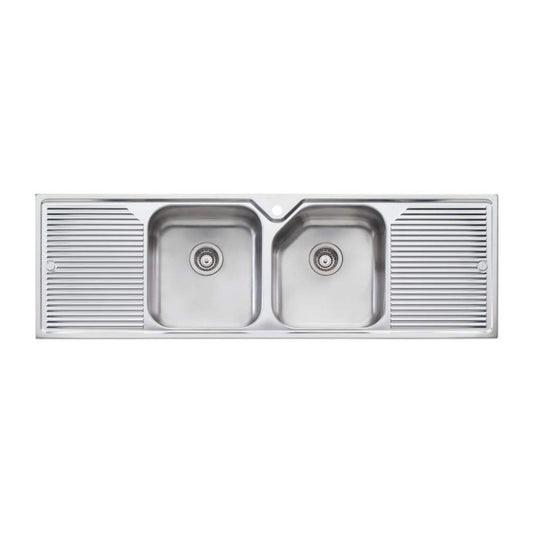 Oliveri Nu-Petite Double Bowl Topmount Sink With Double Drainer
