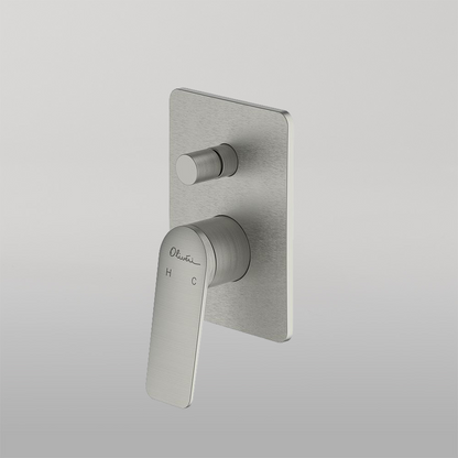 Oliveri Paris Wall Mixer With Diverter Brushed Nickel