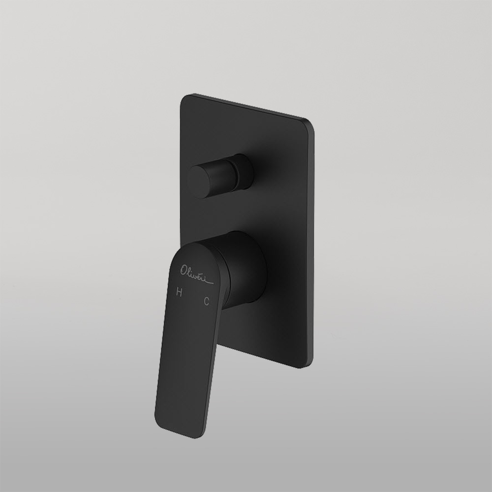 Oliveri Paris Wall Mixer With Diverter Matte Black