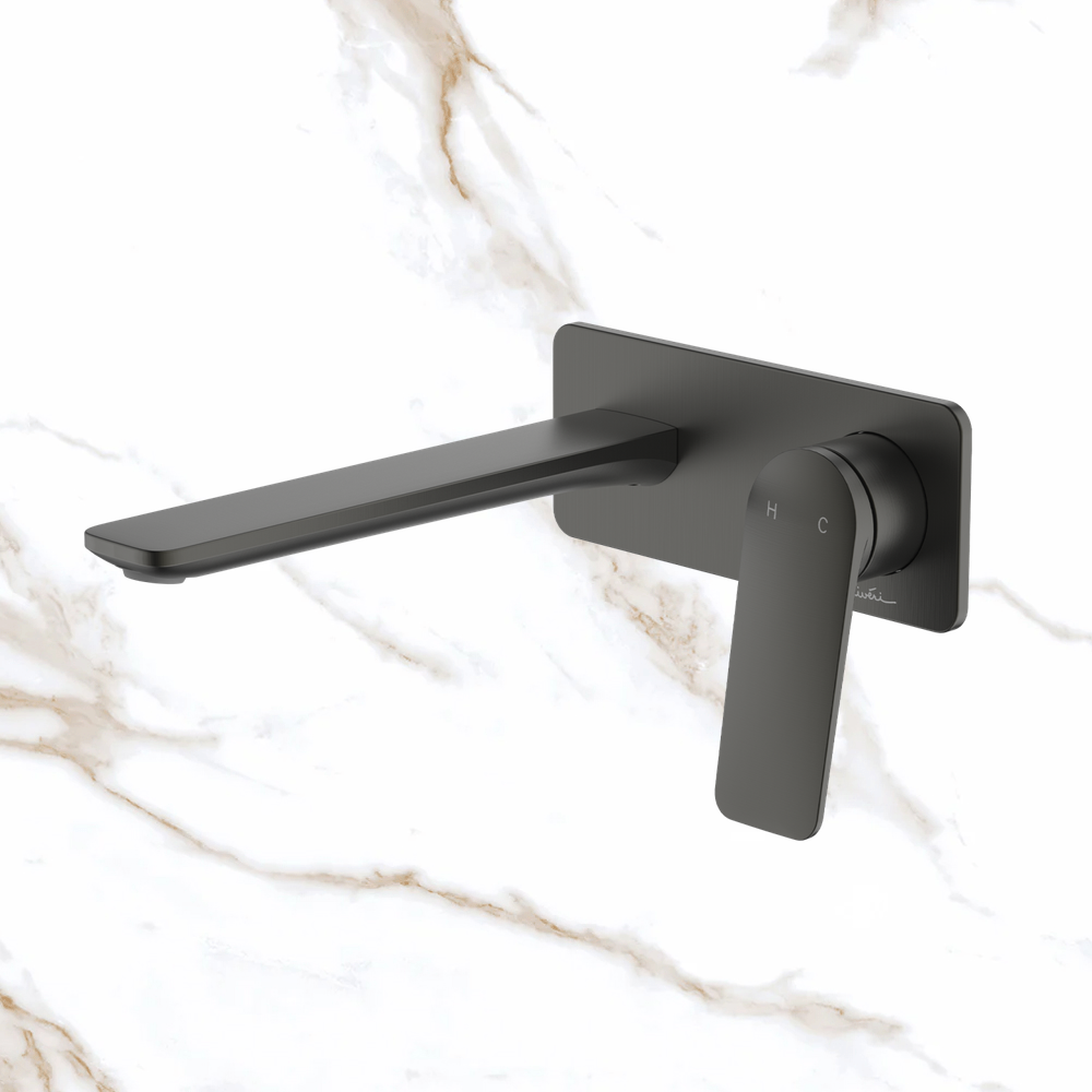 Oliveri Paris Wall Mixer Set Complete Kit Gunmetal Lead Free