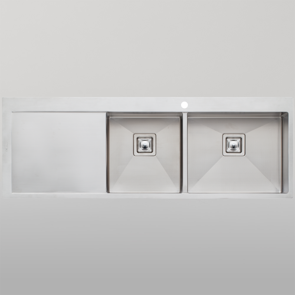 Oliveri Professional Series 1 And 3/4 Bowl Topmount Sink With Left Drainboard Stainless Steel