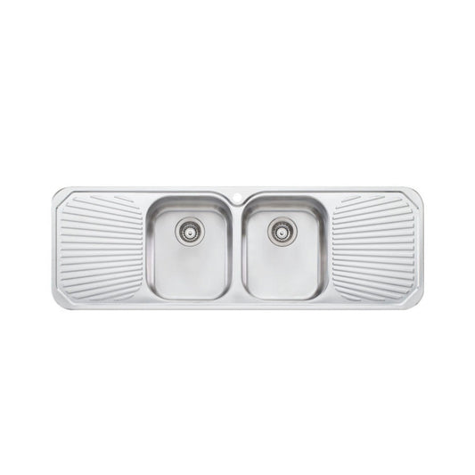 Oliveri Petite Double Bowl Sink & Double Drainer PE353