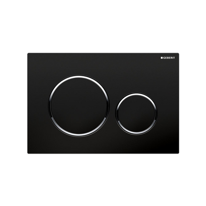 Oliveri Concealed Cistern Flush Plate with Round Buttons Black