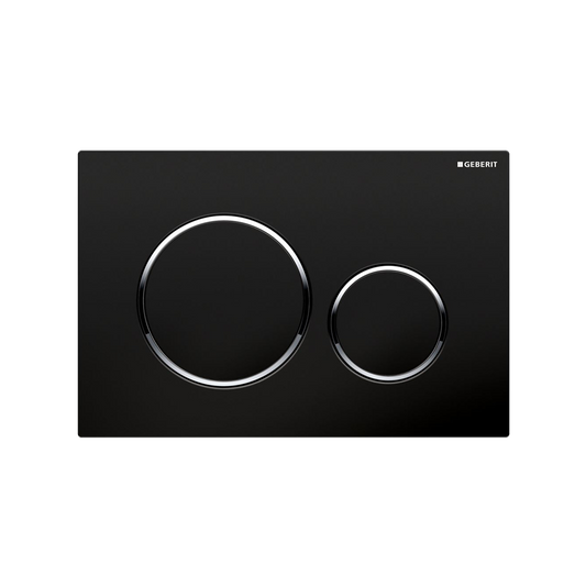 Oliveri Concealed Cistern Flush Plate with Round Buttons Black