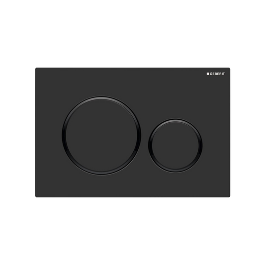 Oliveri Concealed Cistern Flush Plate with Round Buttons Matte Black