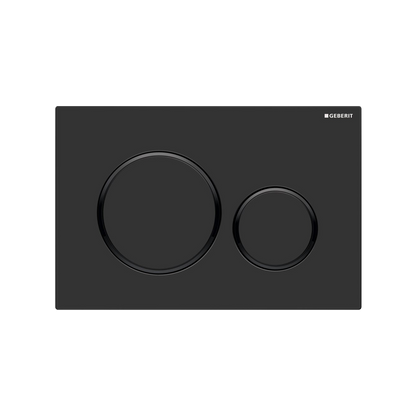 Oliveri Concealed Cistern Flush Plate with Round Buttons Matte Black