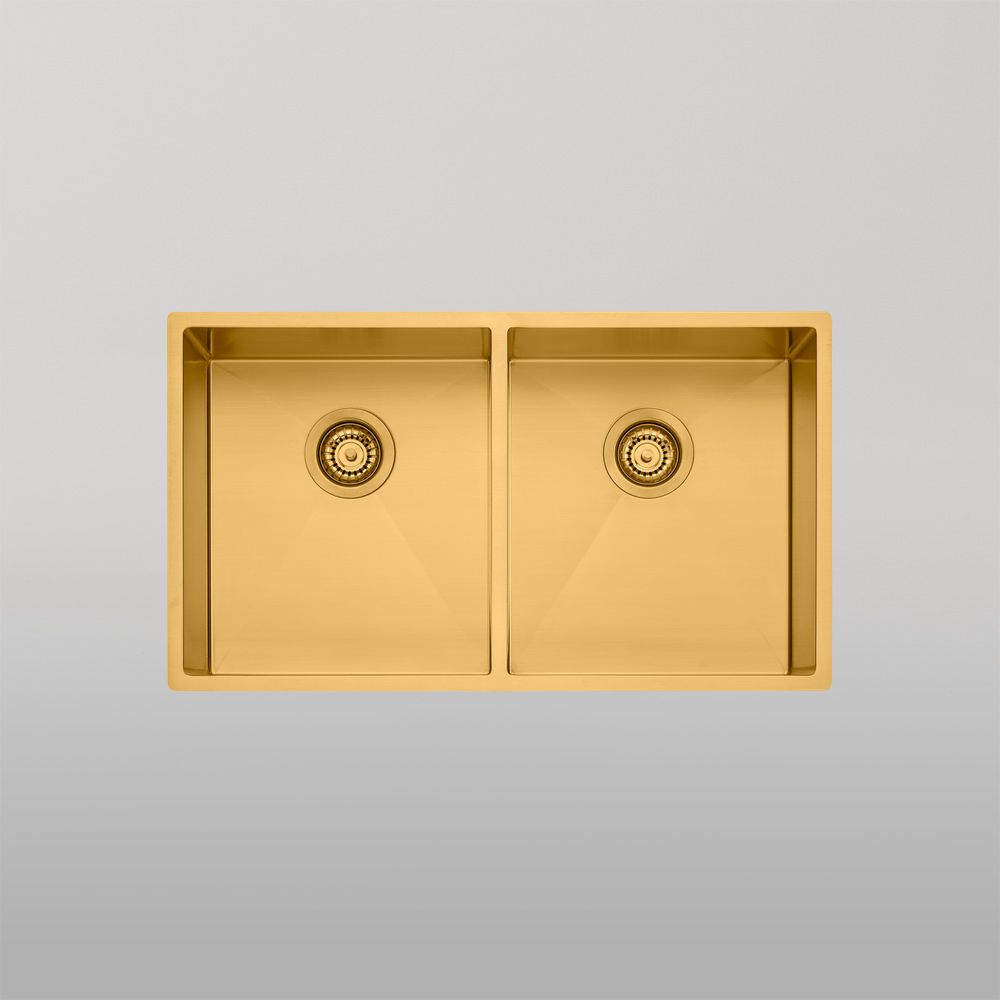 Oliveri Spectra Double Bowl Sink Brushed Gold
