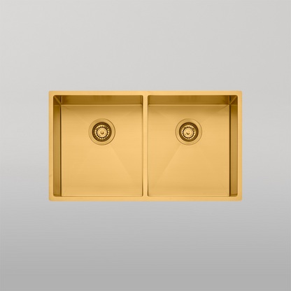 Oliveri Spectra Double Bowl Sink Brushed Gold