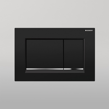 Oliveri Concealed Cistern Flush Plate With Square Buttons Black