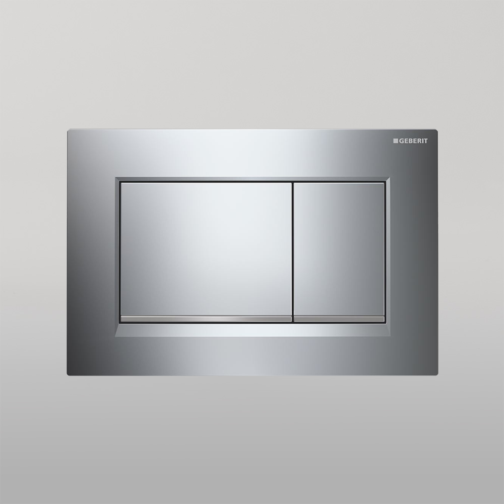 Oliveri Concealed Cistern Flush Plate With Square Buttons Chrome