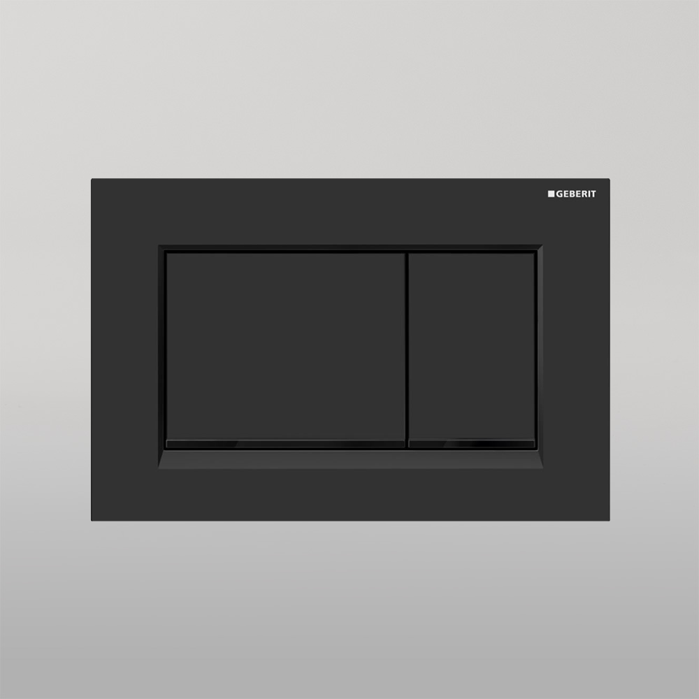 Oliveri Concealed Cistern Flush Plate With Square Buttons Matte Black