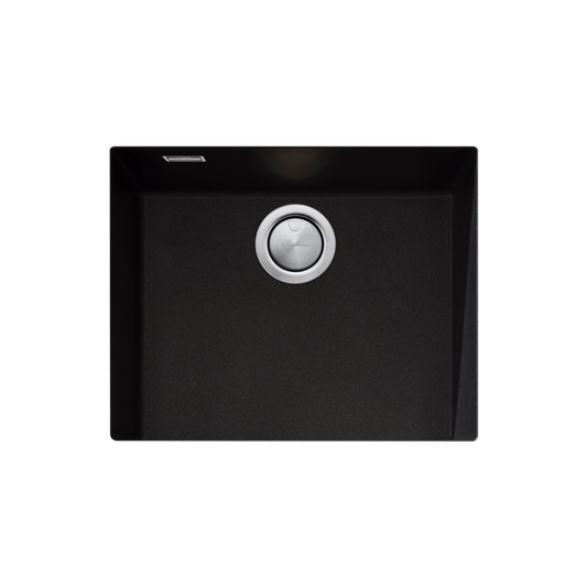 Oliveri Santorini Large Bowl Undermount Sink with Overflow Black
