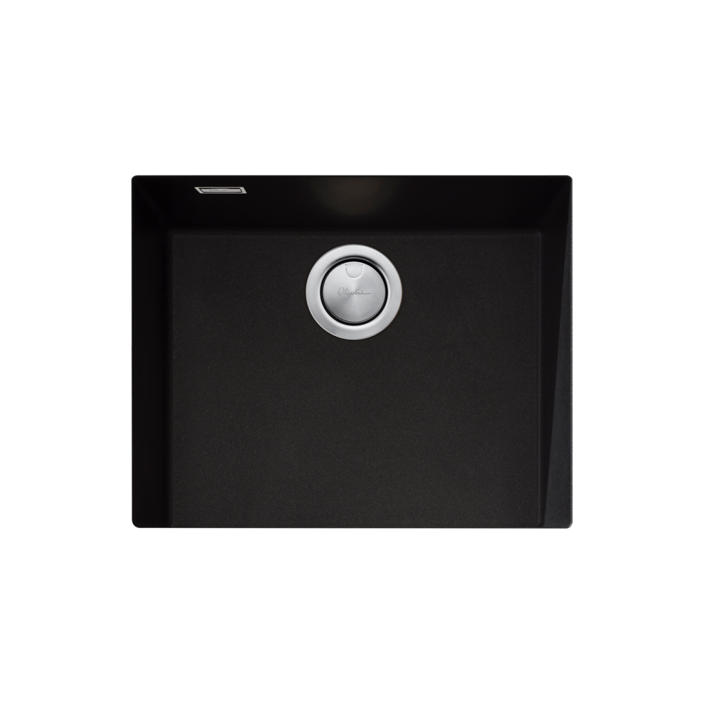 Oliveri Santorini Large Bowl Undermount Sink with Overflow Black