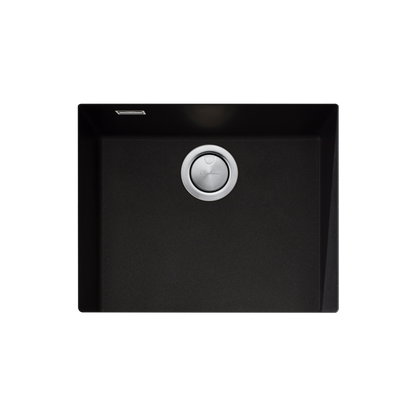 Oliveri Santorini Large Bowl Undermount Sink with Overflow Black