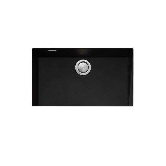 Oliveri Santorini Mega Bowl Undermount Sink with Overflow Black
