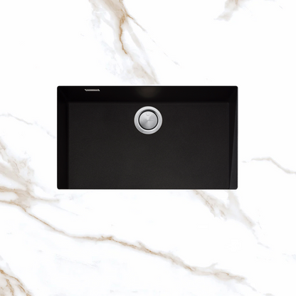 Oliveri Santorini Mega Bowl Undermount Sink with Overflow Black