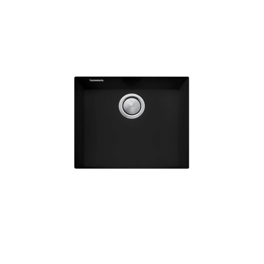Oliveri Santorini Large Bowl Undermount Sink with Overflow Matte Black
