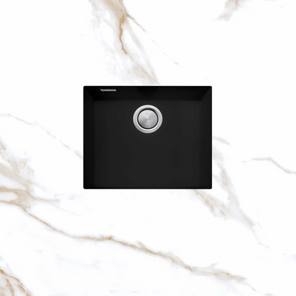 Oliveri Santorini Large Bowl Undermount Sink with Overflow Matte Black